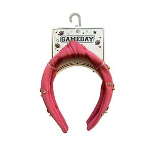 Fantasia Gameday Knotted Headband Women Pink NEW Football Embellished Rhinestone